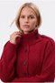Women's Walf Red Knitwear Cardigan with Stand Collar and Epaulettes - 2