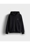 6Wf2004-Bk Women's Hooded Sweatshirt, Black.