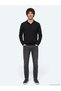 Black Polo Neck Plain Knit Wool Blended Sweater - 5