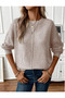 Women's Long Sleeve Crew Neck Off-Shoulder Stripe Detailed Knitwear Sweater