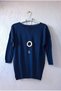 Navy Blue Boat Neck 3/4 Sleeve Thin Collar Casual Basic Knitwear Sweater 67 64 - 2