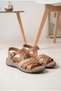Women's Genuine Leather Cross-Strap Buckle Comfort Sandals Thick Sole - 2