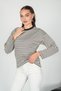 Women's Striped Crew Neck Long Sleeve Oversize Sweatshirt - 6