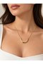 Luna Curve Gold Color U Model Women's Necklace Minimalist Stylish Chain Necklace - 2