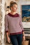 Burgundy Asymmetrical Collar Long Sleeve Striped Ribbed Hem Casual Knitwear Sweater 60 58 - 5
