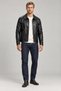 Men's black zippered regular fit fur-lined jacket - 3