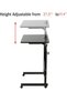 Qualife Laptop Table Computer Desk Overbed Table with Wheels&Pad Slot Movable Height Adjustable Beds - 5