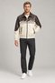 Men's Cream Double Color Oversize Jacket with Fur Inside - 4