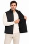 Men's stand collar fleece lined four pocket quilted vest - black - 3