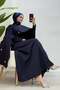 Şehnaz Shawl Evening Dress Navy Blue - 2