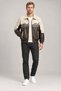 Men's Brown Double Color Oversize Jacket with Fur Inside - 2