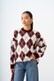 Women's Baklava Pattern Knitwear Tunic Claret Red - 2