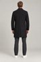Men's black slim fit cashmere coat classic collar long cut winter overcoat - 5