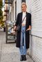 Black Kimono Collar Long Sleeve Pocket Casual Cotton Long Knitted Cardigan 118 64 - 3