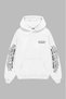 Classic Wheel Printed Oversize Unisex White Hoodie - 2