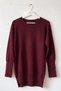 Burgundy Round Neck Glittery Slit Casual Long Back Oversize Knitwear Sweater 75 68 - 2