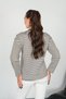 Women's Striped Crew Neck Long Sleeve Oversize Sweatshirt - 8