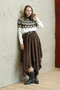 Brown Patterned Knitwear Sweater - 4