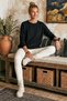Black Round Neck Long Sleeve Ribbed Glittery Hem Ribbed Casual Knitwear Sweater 0 0 - 6
