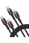 كابل شحن Cafule USB-C إلى USB-C بقوة 100 واط، طقم من قطعتين، بطول 2 متر، أحمر اللون - 2