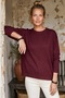 Burgundy Round Neck Long Sleeve Ribbed Glittery Hem Ribbed Casual Knitwear Sweater 0 0 - 5