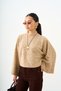 Women's Bat Sleeve Short Knitwear Sweater Mink
