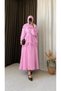 Cape and Layered Skirt Set - 1407 - Pink - 3