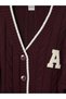 Two Mt Shop Quality Lcw Kids Plum V-Neck Embroidered Girls' Knitwear Cardigan - 3