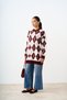 Women's Baklava Pattern Knitwear Tunic Claret Red - 5