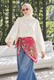 Kuleli Modern City Pattern Pink Soft Scarf 90X90 cm