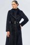 Intermediate Length Exclusive Plush Coat with Patent Leather Belt Accessories Black 3182 - 3