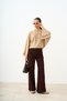 Women's Bat Sleeve Short Knitwear Sweater Mink - 3