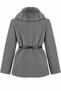 Gray Fur Collar Plush Jacket - 9688 - 2