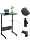 Qualife Laptop Table Computer Desk Overbed Table with Wheels&Pad Slot Movable Height Adjustable Beds - 4