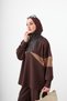 Women's Scuba Leather Detail Tracksuit Set Brown - 3