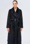 Intermediate Length Exclusive Plush Coat with Patent Leather Belt Accessories Black 3182 - 5