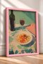 Pasta and Red Wine Table Framed Painting Italy Poster Living Room Kitchen Wall Decor Itn061 - 2