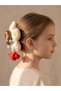 Girl's Fluffy Flower Design Elastic Buckle - 3