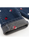 Baby Girl Children's Jeans Embroidered Salopet + Diaper Bag - 5