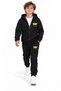 Original Graphic Printed Black Zippered Children's Tracksuit Set Age 10 - 2