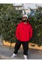 Red 3 Thread Thick Hooded Oversized Special Cut Thick Winter Hoodie - 2