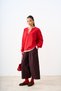 Women's Half Button Detail Knitwear Sweater Red - 3