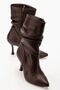 Women's Bellows Supported High Thin Heeled Zippered Boots - 3