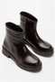 Women's Balanced Patent Leather Tight Wrinkled Zippered Boots - 5