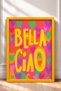 Bella Ciao Written Colorful Hearts Framed Painting Italy Poster Living Room Kitchen Wall Decor Itn035 - 3
