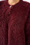 Women's Collar Buttoned Feather Detail Knitwear Cardigan Plum - 5