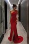 One-Shoulder Evening Dress with Stone Detail - 5