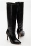 Women's Long Balanced Patent Leather Modern Wrinkled Comfort Boots - 4