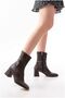 Women's Balanced Winter Tight Heeled Zippered Boots - 2