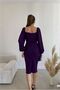 Crepe Belted Midi Fabric Collared Dress - 3